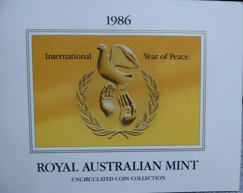 1986 Australian RAM Mint Coin Set Cover YEAR OF PEACE - No Coins - Picture 2 of 3