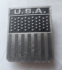 American Flag Pewter Belt Buckle USA United States - U.S.A.