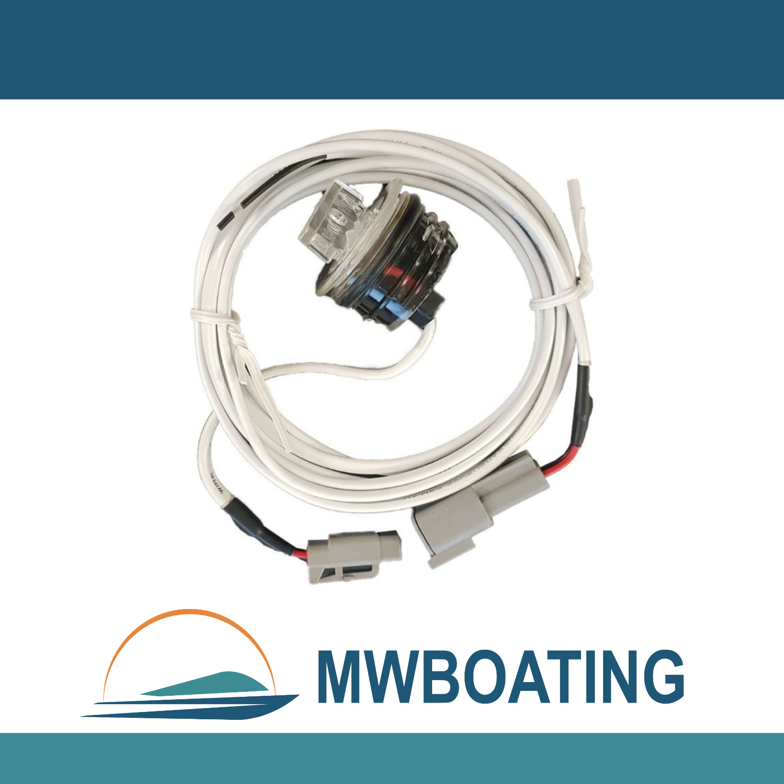 Blue LED Bung Light with Base Mount 12V Marine Tinned Wire Fully