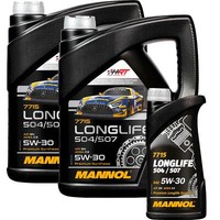 11 Liter Mannol Longlife 504/507 5W-30 MotoröL API SN Acea C3 7715 Synthetic