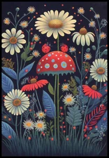 Greeting Card - Flower Ladybug Mushroom - JK Stewart - Friendship - 1032