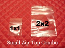 200 Reclosable Plastic Storage Bag Combo ~ 1x1 & 2x2 ~ Tiny Seal-Top Baggies