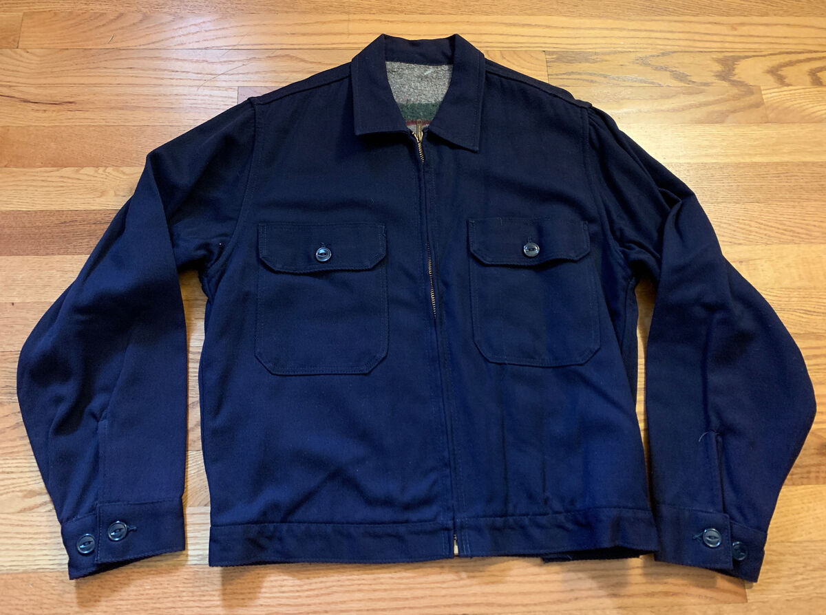 Vintage 50s 60s Navy Blue Uniform Work Wear Blanket Lined Vintage 50s 60s Navy Blue Uniform Work Wear Blanket Lined