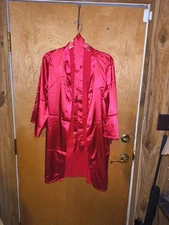 Women's Short Silky Kimono Robe – Bordeaux – Size L – NWOT