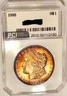 1886-P Gem BU ++++  Superb Golden Amber Rainbow  Toned Morgan Dollar