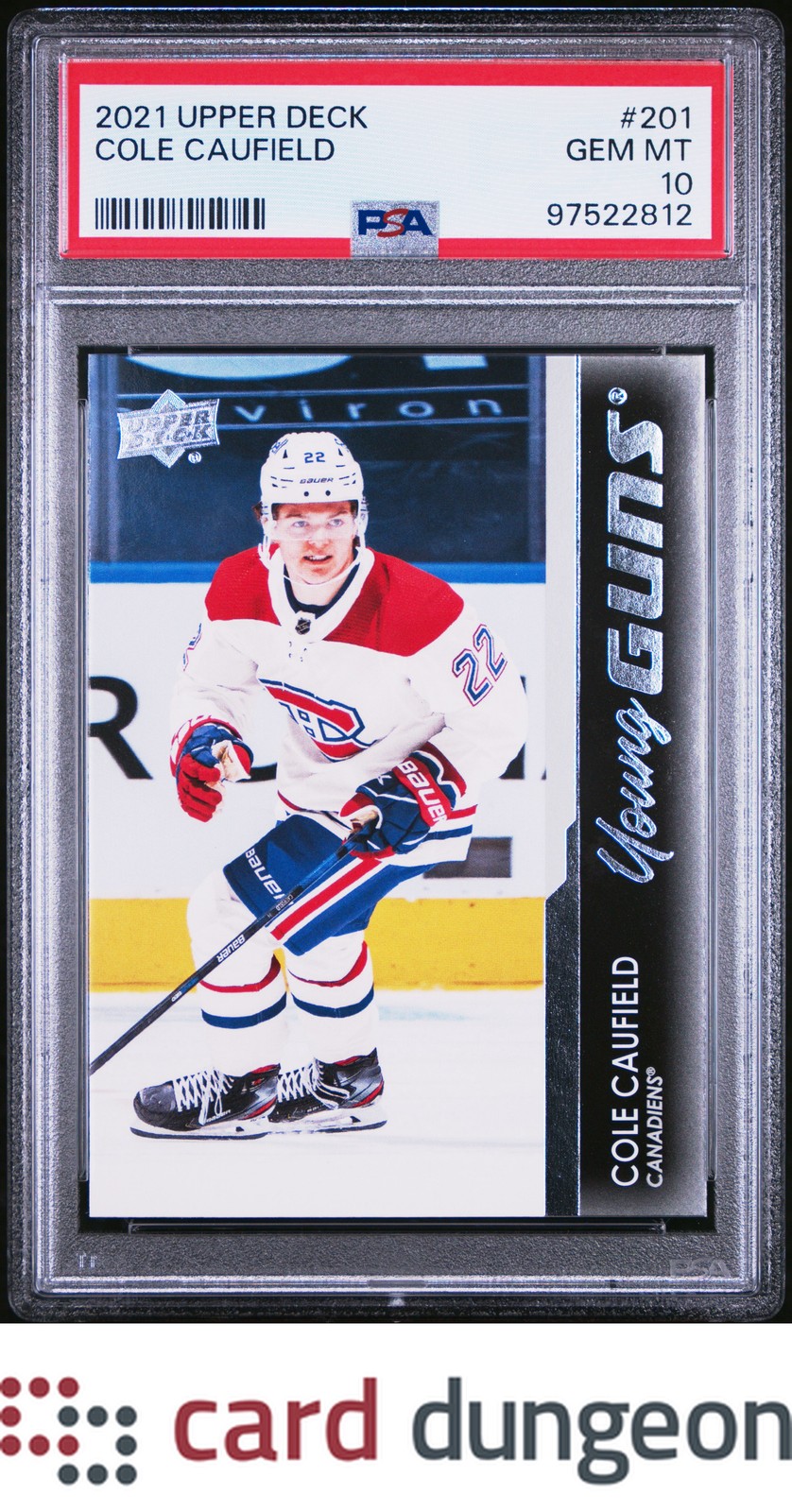 Cole Caufield 2021-2022 Upper Deck #201 Young Guns - 97522812 PSA 10