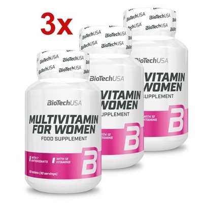 (98,90 EUR/kg) BioTech USA Multivitamin For Women- 60 Tabletten Dreierpack