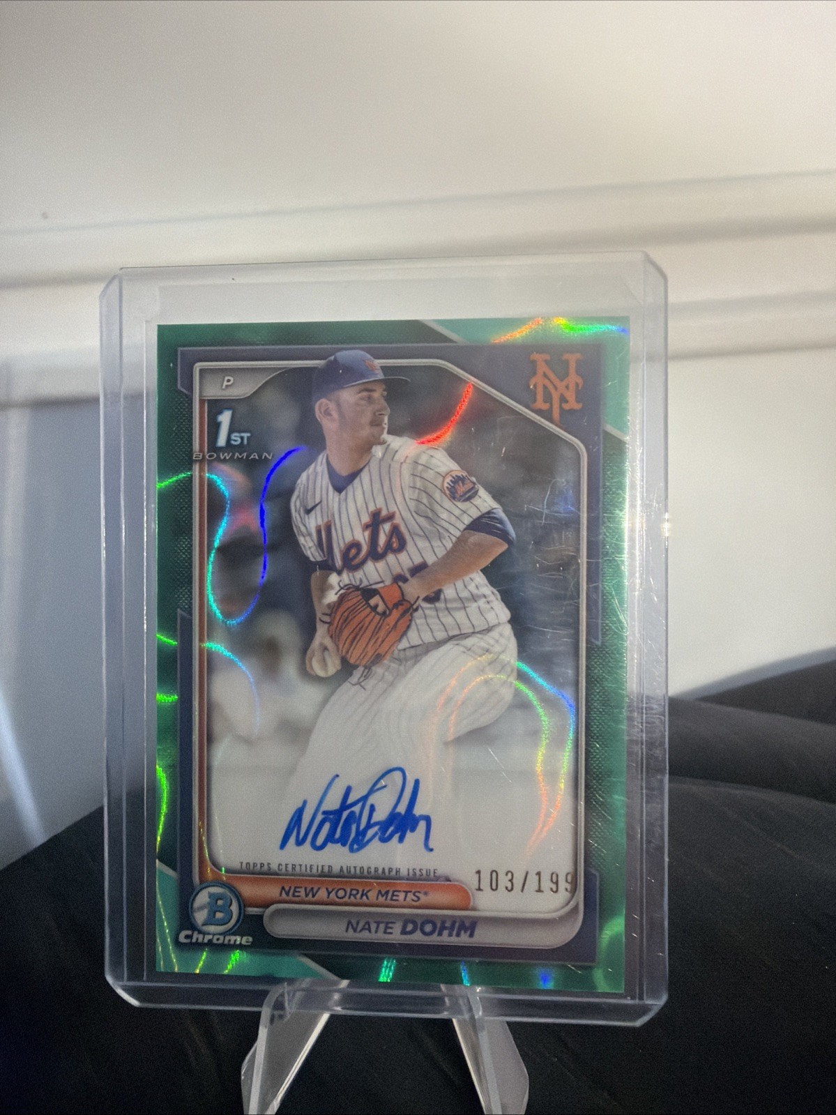 2024 Bowman Chrome Draft 1st Nate Dohm Aqua Lava Auto /199