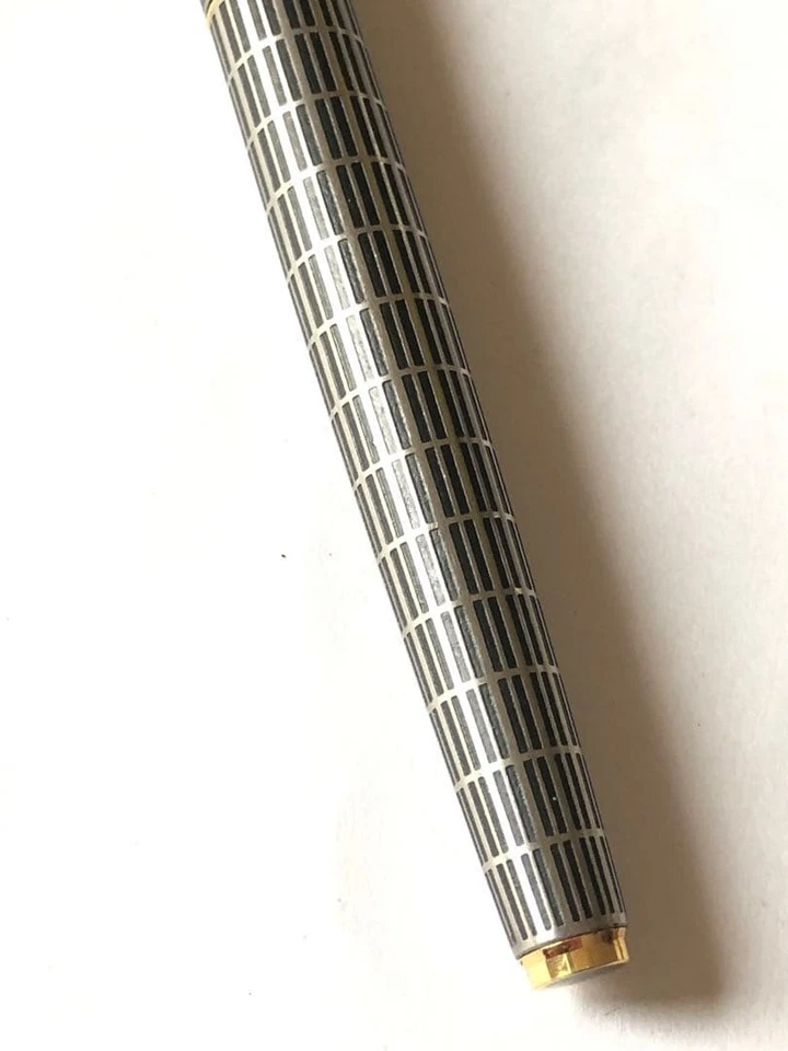 Pluma Estilográfica PILOT Gris Rayas Clip Oro 18k Diseño Delgado Instrumento de Escritura Foto 3 de 4