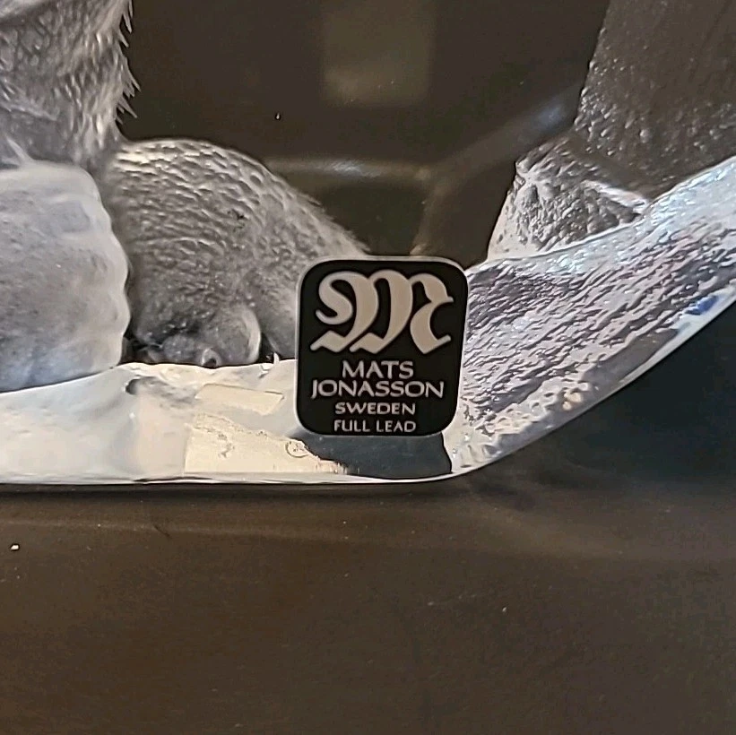 Esteras firmadas por Jonasson Oso Polar Cachorro Completo Plomo Cristal Arte. Con pegatina. Foto 2 de 3