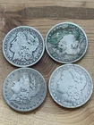 Lot Of 4 Cull Morgan 90% Silver Dollars 1883-S, 1879-O 1881, And 1889-O