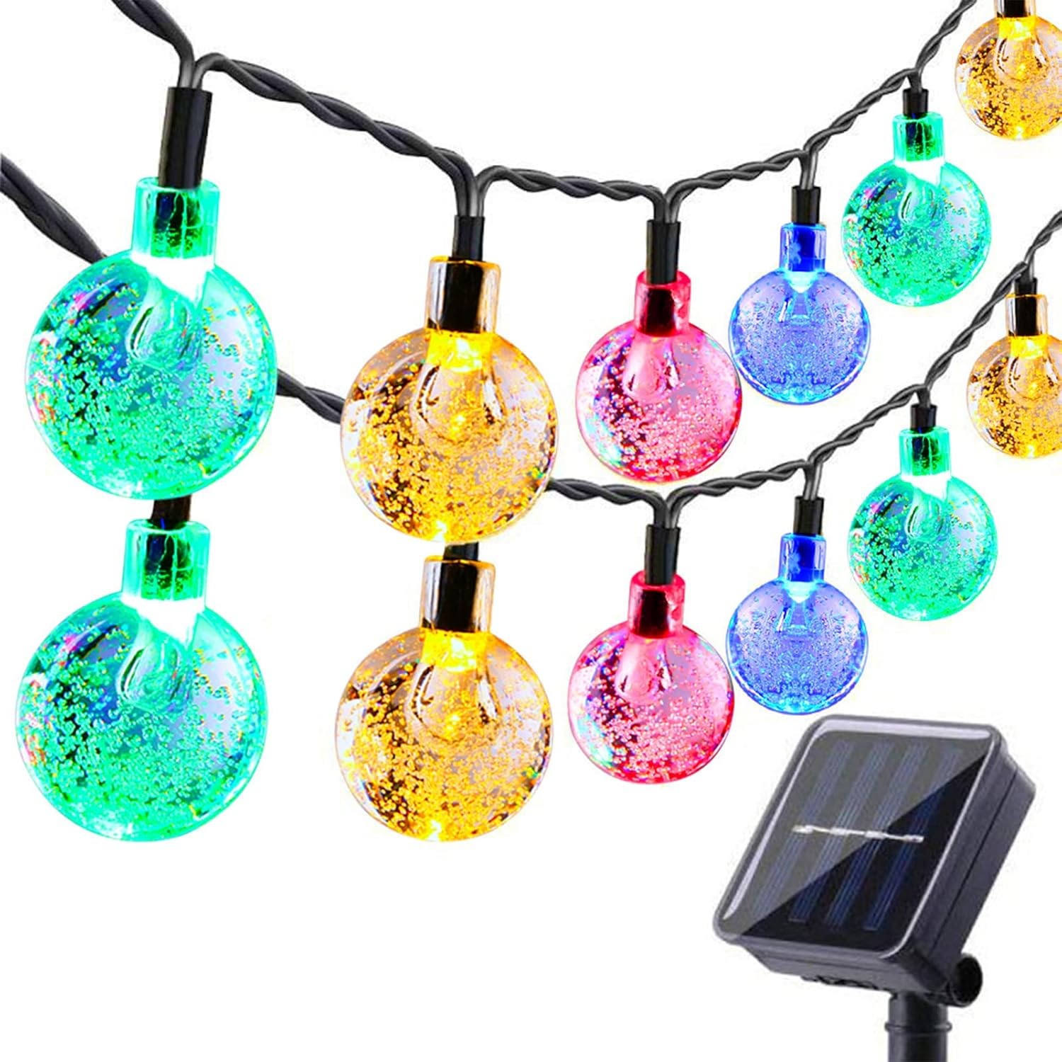 Solar Garden Lights Outdoor, 36Ft 60 LED Solar String Lights Waterproof, Solar P