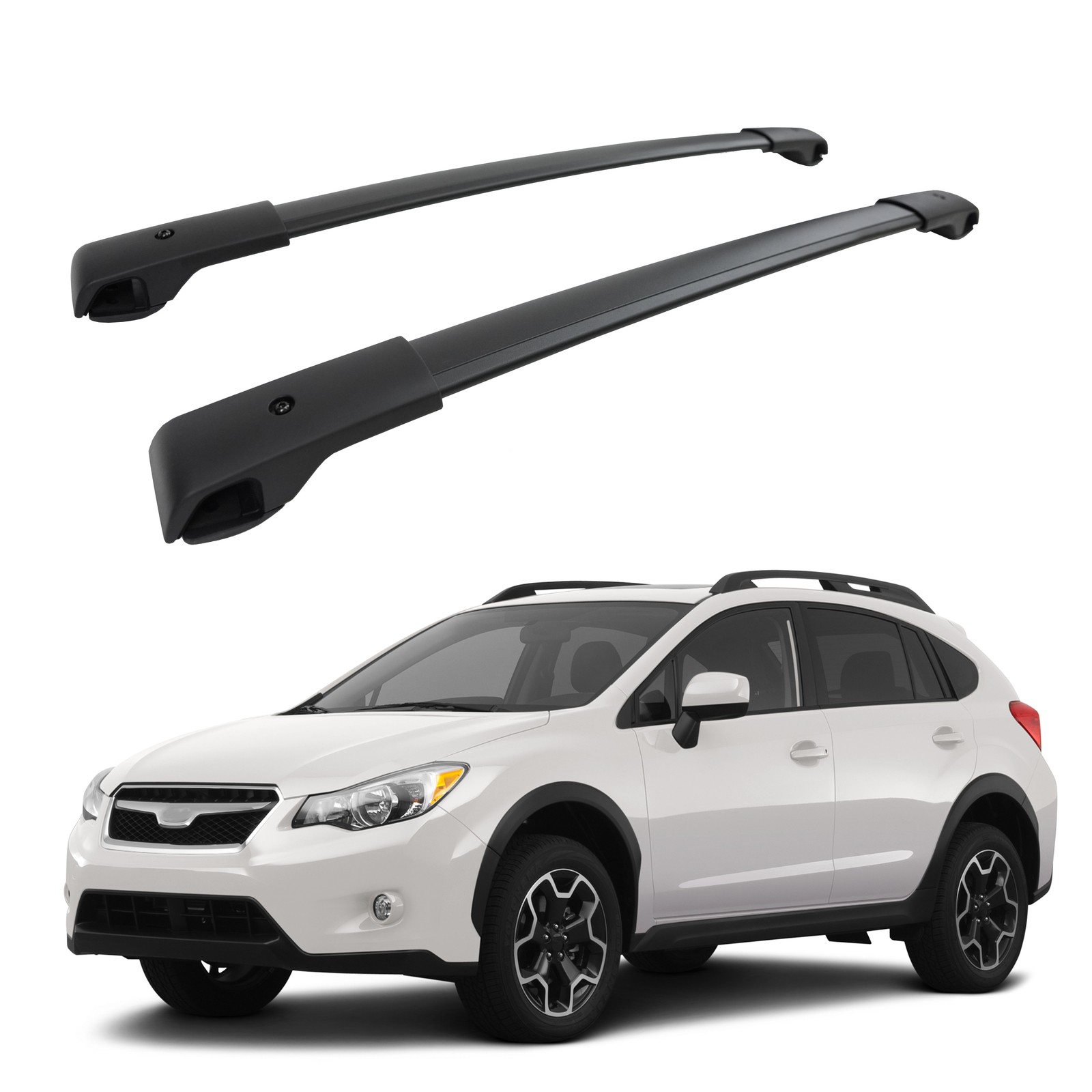 Barres de toit alu noir haut de gamme pour Subaru Crosstrek 2013