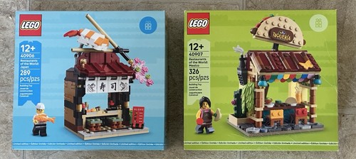 3 LEGO Sets Restaurants Of The World Mexico & Japan And Bestbuy Arcade Racer