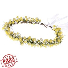 Yili Maizi Women Flower Crown Halo Headband Eucalyptus Bridal Wedding Photo