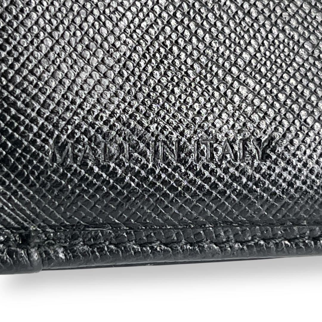 PRADA Compact Wallet Saffiano Triangular Logo Bla… - image 15