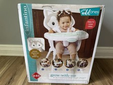 Infantino Grow-With-Me 4-in-1 Convertible High Chair Raccoon or Cat or Husky Dog