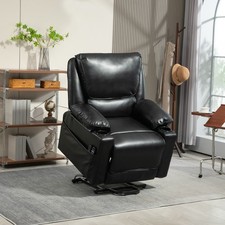 Lift Recliner Chair, Power Lift Sofa with Massage and Heat, Black