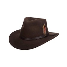 Scala Classico Men's Crushable Felt Outback Hat, Olive, XX-Large, Olive