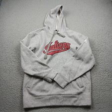 Adidas Hoodie Mens Medium Gray Sweatshirt Long Sleeve Pullover Indiana