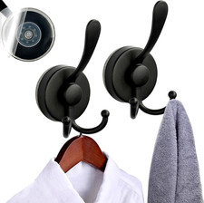 Suction Cup Adhesive Coat Hooks for Shower, Bathroom, Kitchen, Glass Door, Mirro