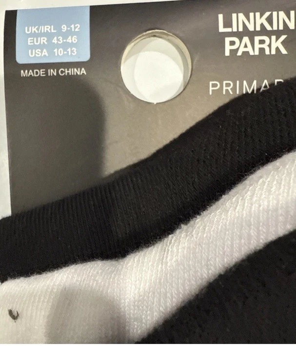 Paquete de 3 calcetines Linkin Park Primark para hombre talla 10-13 EE. UU.