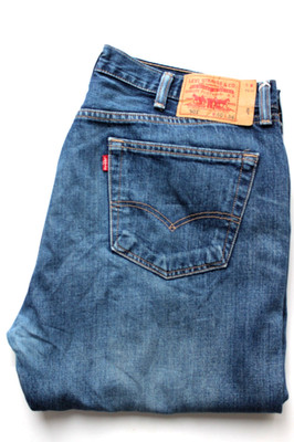 Levi's 501 Straight Leg Herren Jeans W40 L33 Mid Blue Denim LEVK006