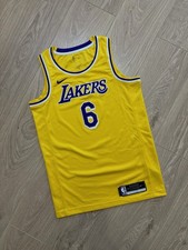 Mens Nike Swingman NBA Los Angeles Lakers LeBron James 6 Jersey Size S Dri-Fit
