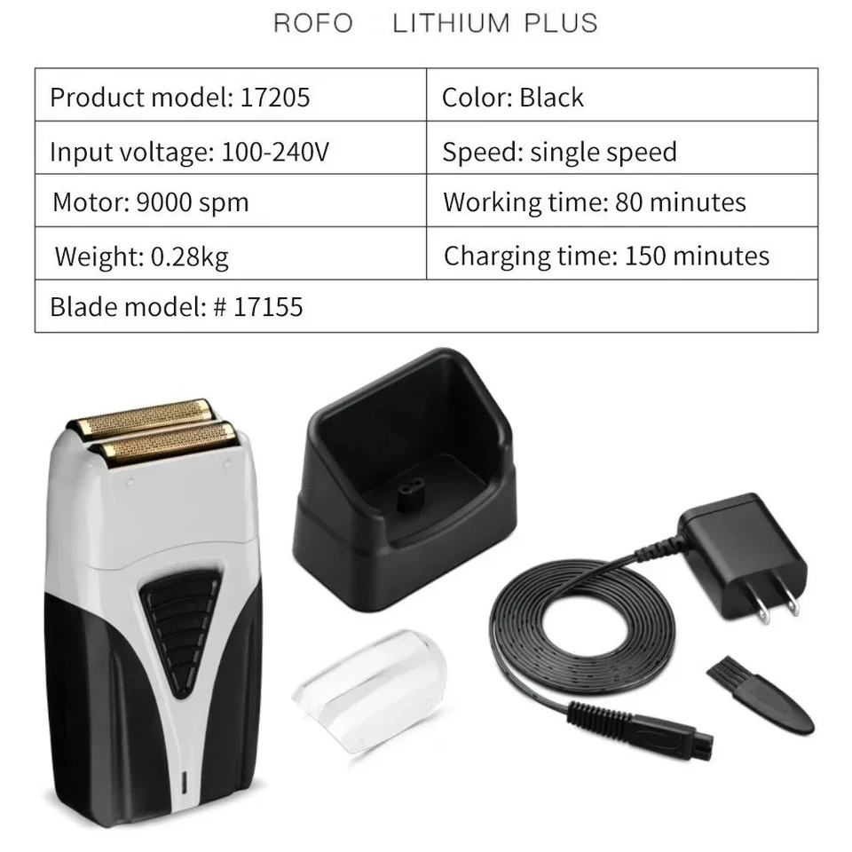 Andis Profoil Lithium Plus Titanium Foil Shaver 17200, Black/Gray, 1 Count New - Image 4 of 4