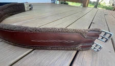 50" Beval Fancy Stitched Leather Show Girth with Sheepskin