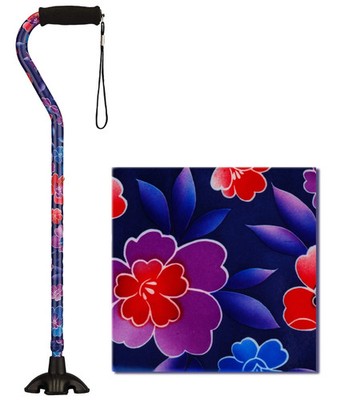 Sugarcane, Walking Cane with Quad Tip and Carrying Strap, Stand Alone Cane, Maui