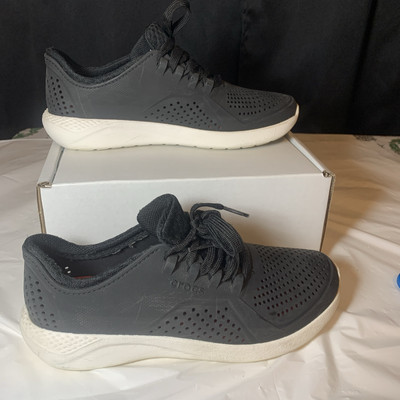 Crocs Women's Literide Pacer Lace-up Sneakers Women's Size Black White  Shoes