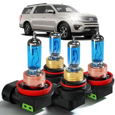 2015-2020 Ford Expedition Halogen Headlight Bulbs 5000K White High Low Beam
