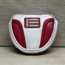 EVNROLL Mallet Putter Cover Synthetic Leather White Red Embroidered Logo GET