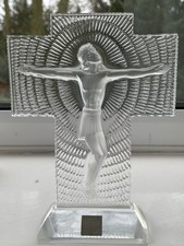 Lalique Christ Crucifix Croix Jésus France Verre Modèle 1223 Dessiné 1935 Déco
