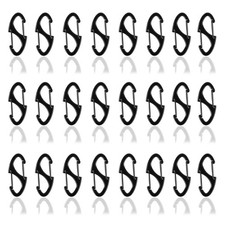24PCS Mini Carabiner Clips, Double-Sided Spring Small 1.2 x 0.5", black 24pcs