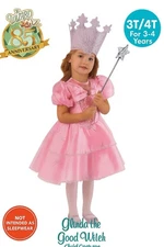 Wizard Of Oz Glinda Kids 3T/4T Costume Wicked Good Witch Dress Halloween
