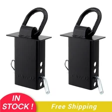 Stake Pocket D Ring Heavy Duty Adjustable Trailer Stake Pocket,Black, 2 Pack