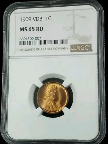 1909 VDB Wheat Penny 1c Cent  NGC MS 65 RED #7302