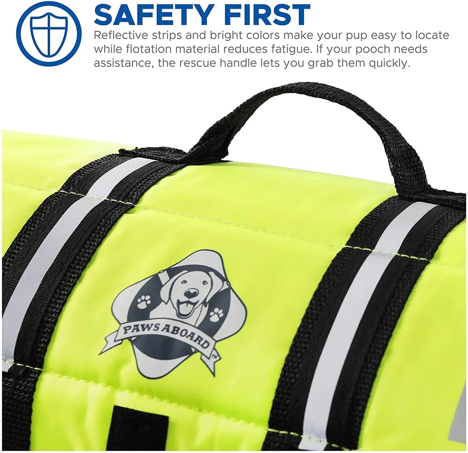 Neon Yellow Dog Life Jacket Safety Vest Reflective Adjustable Straps Multiple... - Image 3 of 4