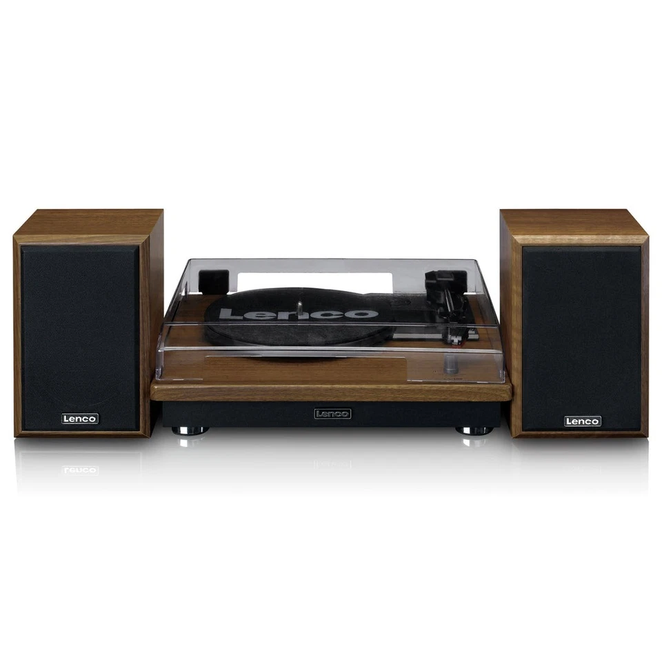 Reproductor de discos LENCO LS-100WD con 2 altavoces externos, madera, 33-45-78 RPM Bluetooth Foto 3 de 4