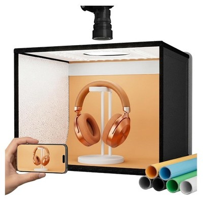 Fotobox Set 40x30x30cm LED Lichtbox 24W Faltbare HIntergründe