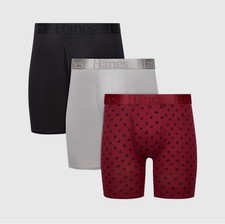 Hanes Originals Ultimate Men's SuperSoft Trunk Underwear, Blue/Black, MEDIUM