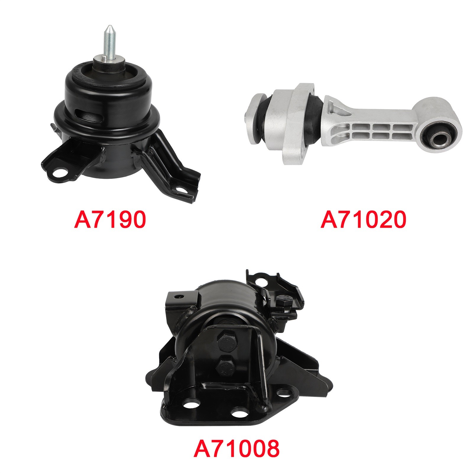 3X Engine Motor Mount Kit For Kia 2010-2011 Soul L4 1.6L A7190 A71020 A71008