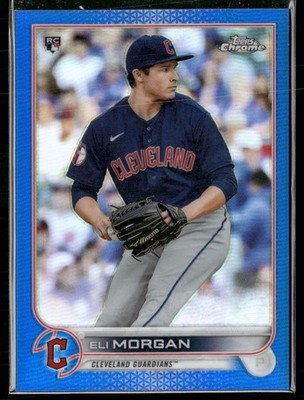2022 Topps Chrome #62 Eli Morgan Blue Refractor #/150