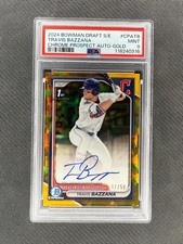 Travis Bazzana 2024 First Bowman Chrome Sapphire Gold Refractor Auto /50 PSA 9