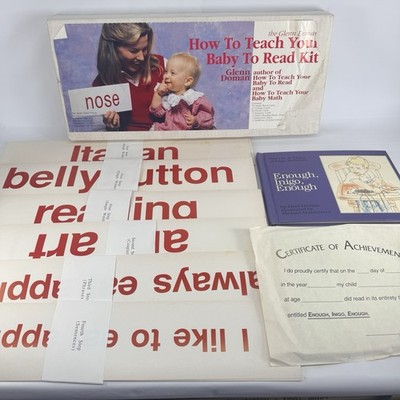 How To Teach Your Baby To Read Kit FLASHCARDS Book Set Glenn Doman Vintage 1991
