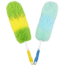 2 Pack 20-inch Microfiber Dusting Dusters with Non-Slip Handles and Bendable ...