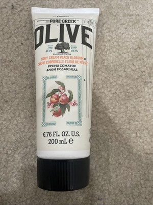 KORRES Pure Greek Olive Body Cream Peach Blossom, 6.76 Fl Oz - New and Sealed