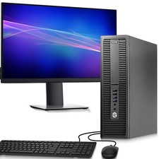 HP ProDesk Desktop Computer PC Intel i5-4th 16GB 512GB SSD Dual 24" Wi-Fi Win 11
